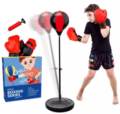 Adjustable Kid Punching Bag Included Boxing Gloves Free Standing Punching Ball